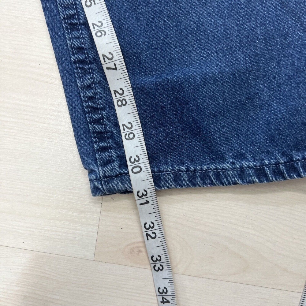 Vintage Lee Riveted Baggy Jeans Womens 14 Blue Mom Jeans High Waist USA MADE - Picture 14 of 14